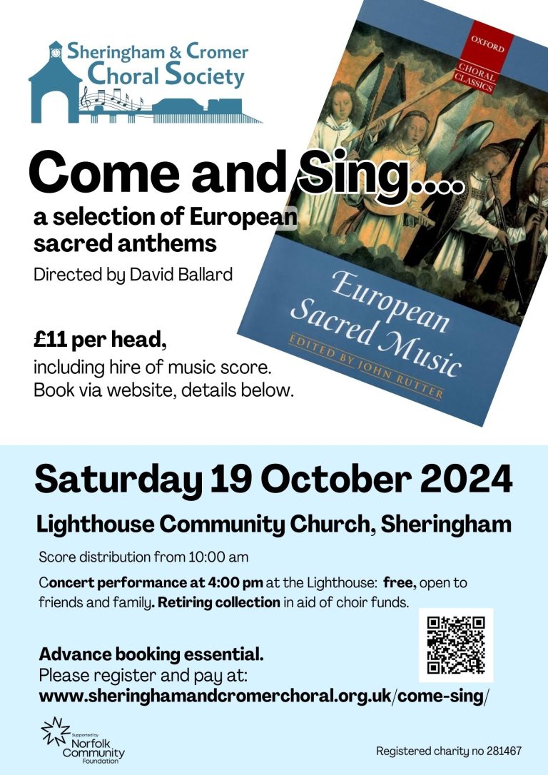 Come and sing 2024 flyer v2 768x1086