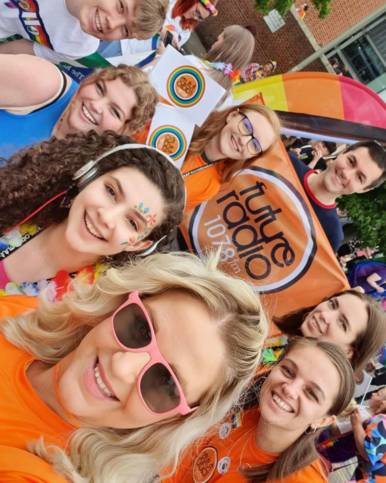 Station Manager Dean with Volunteers at Norwich Pride 2023 768x960
