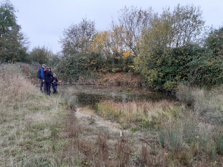 Surveying a project pond small 768x575